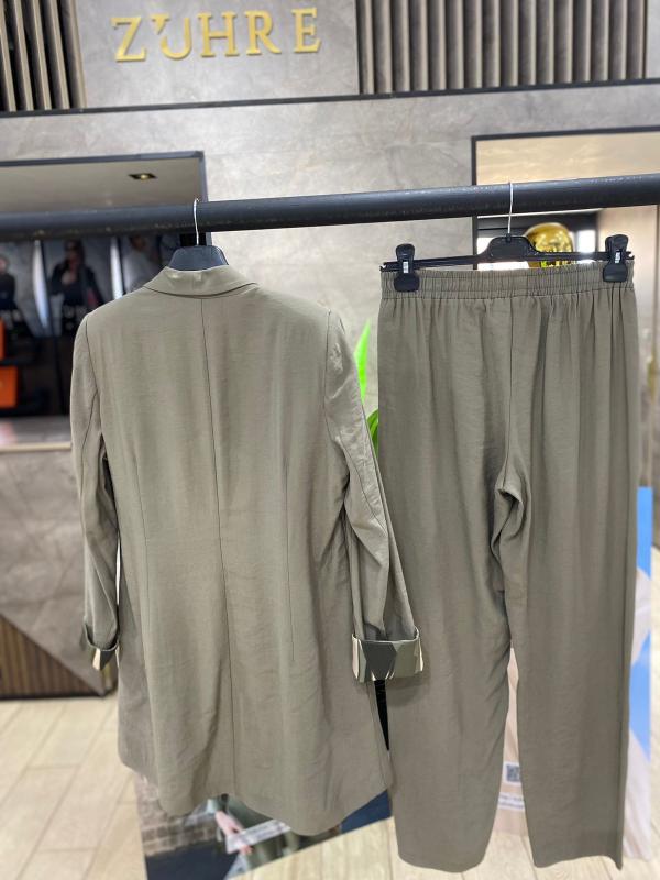 Ensemble veste et pantalon avec détail de poche TK-1103