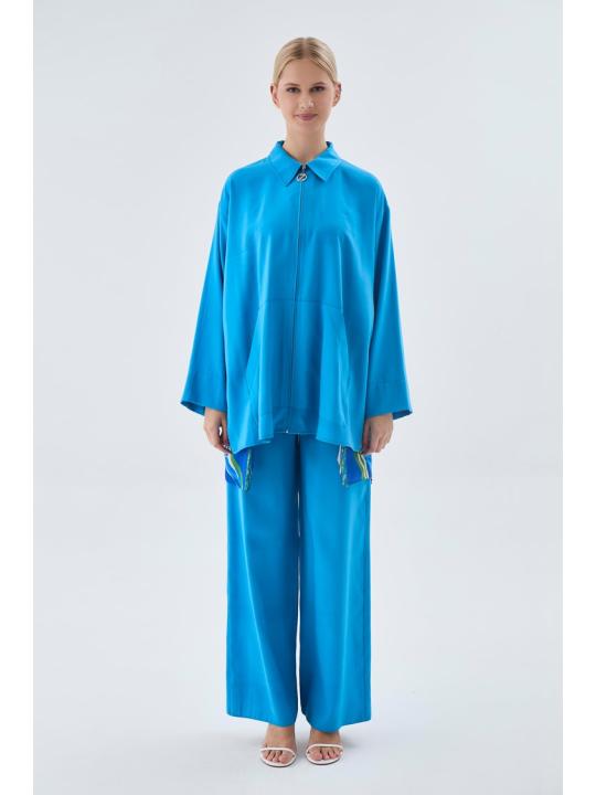 Ensemble deux pièces zippé à coupe décontractée TK-1464