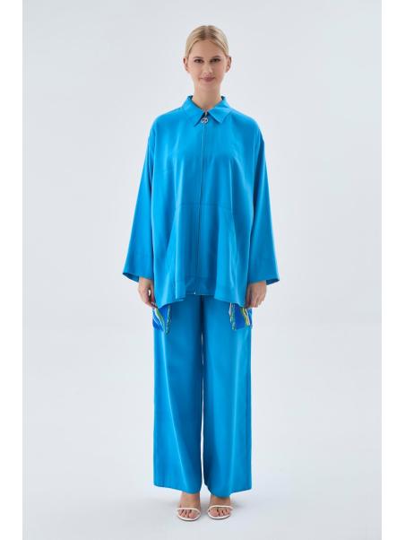 Ensemble deux pièces zippé à coupe décontractée TK-1464