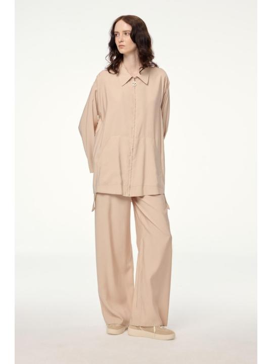 Ensemble deux pièces zippé à coupe décontractée TK-1464