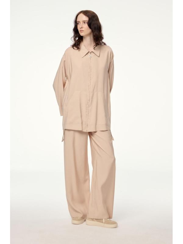 Ensemble deux pièces zippé à coupe décontractée TK-1464