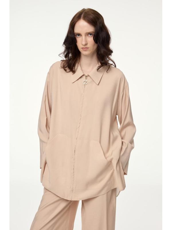 Ensemble deux pièces zippé à coupe décontractée TK-1464