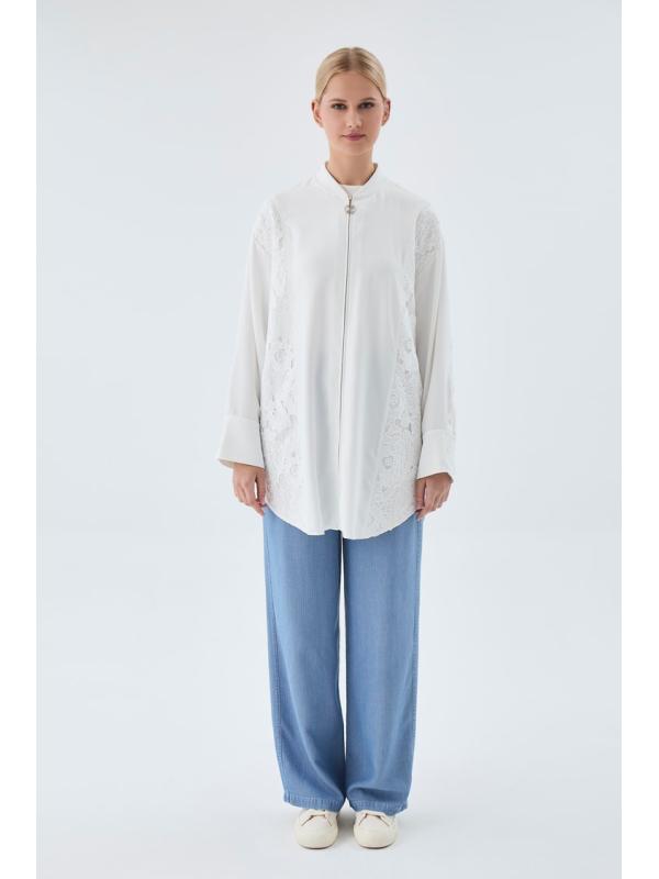 Veste zippée brodée et détaillée C-0126