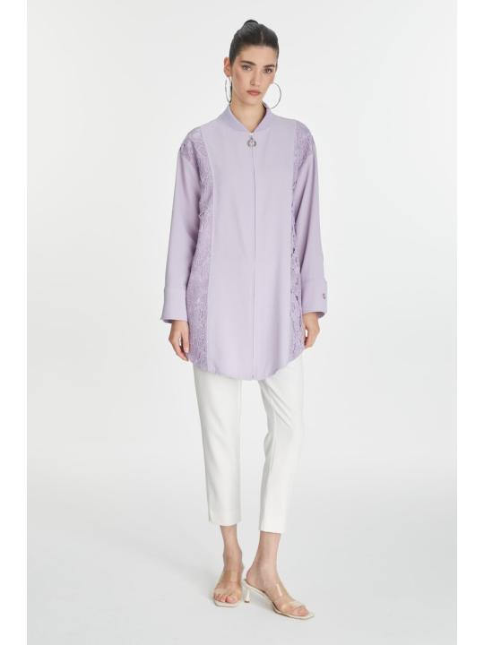 Veste zippée brodée et détaillée C-0126