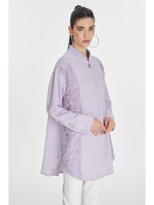 Veste zippée brodée et détaillée C-0126