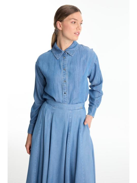 Jupe en jean à poche taille haute ETK-0144