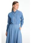 Jupe en jean à poche taille haute ETK-0144
