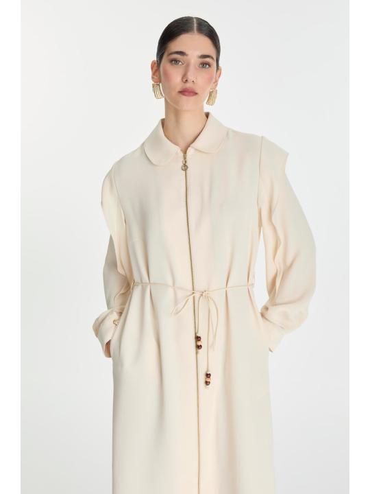 Tunique zippée à col chemise avec cordon de serrage GÇ-0274
