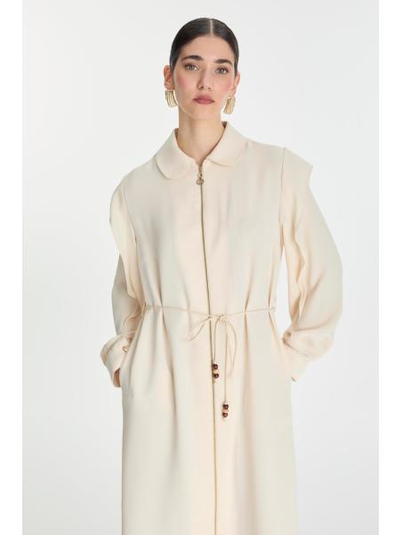 Tunique zippée à col chemise avec cordon de serrage GÇ-0274