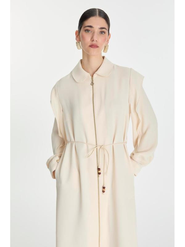 Tunique zippée à col chemise avec cordon de serrage GÇ-0274