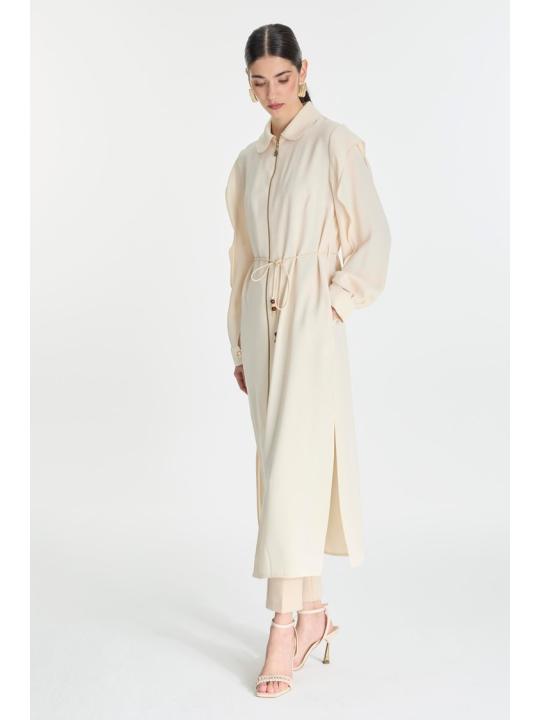 Tunique zippée à col chemise avec cordon de serrage GÇ-0274