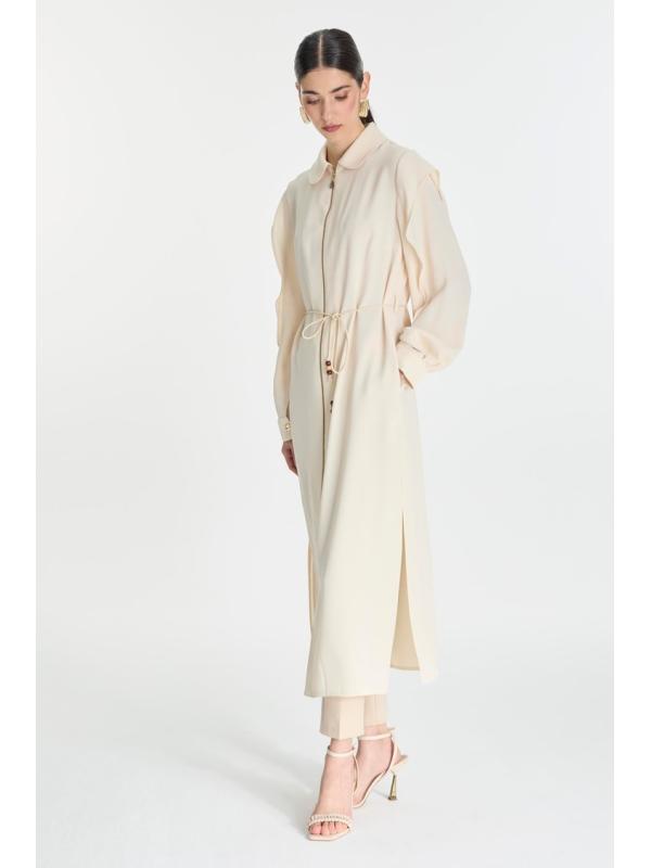 Tunique zippée à col chemise avec cordon de serrage GÇ-0274