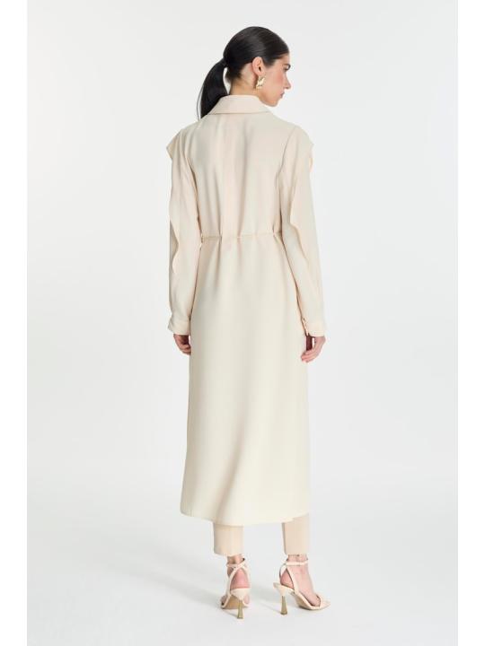 Tunique zippée à col chemise avec cordon de serrage GÇ-0274