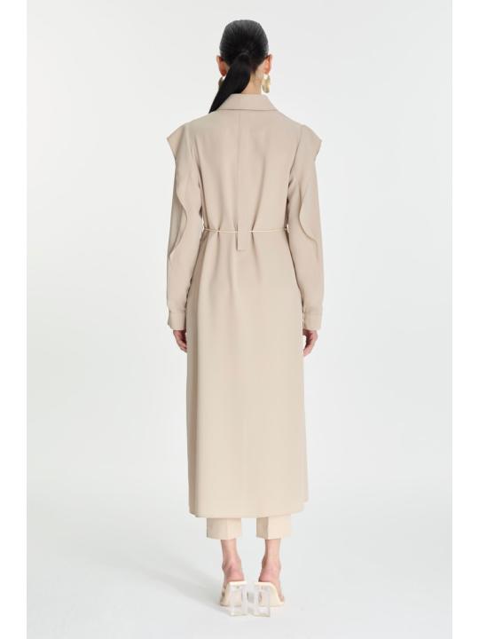 Tunique zippée à col chemise avec cordon de serrage GÇ-0274