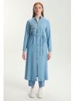 Robe bleue ceinturée zippée GÇ-0282