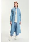 Robe bleue ceinturée zippée GÇ-0282