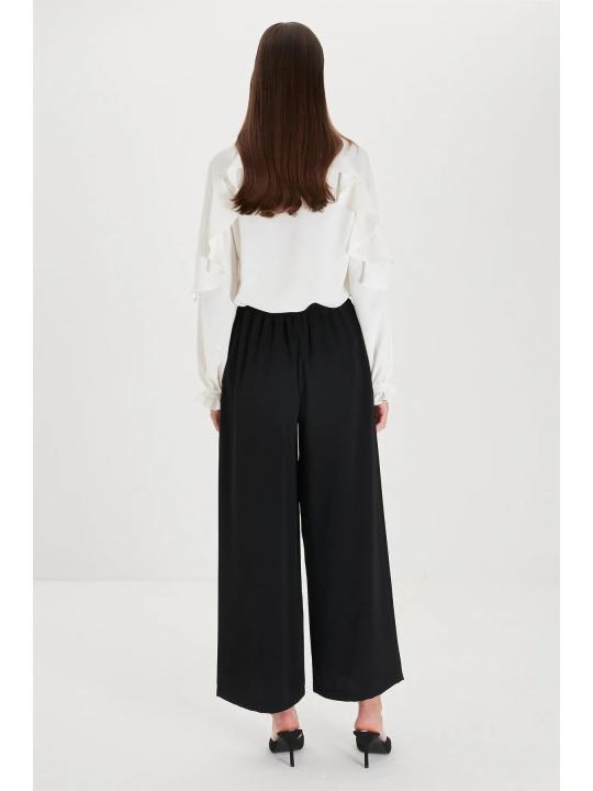 Pantalon large avec doublure légère en mousseline de soie P-0013