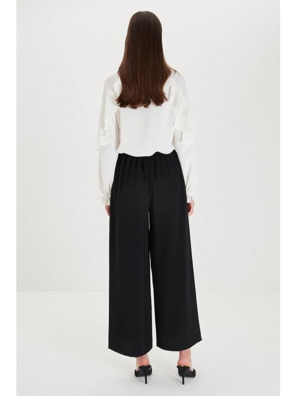 Pantalon large avec doublure légère en mousseline de soie P-0013