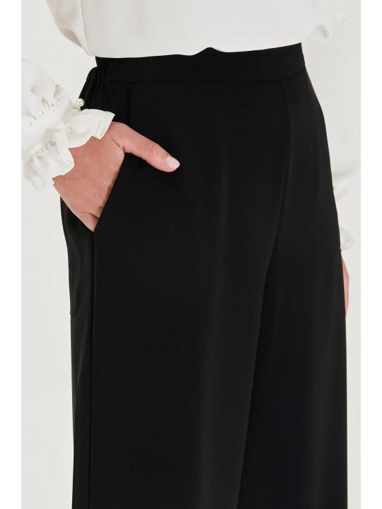 Pantalon large avec doublure légère en mousseline de soie P-0013