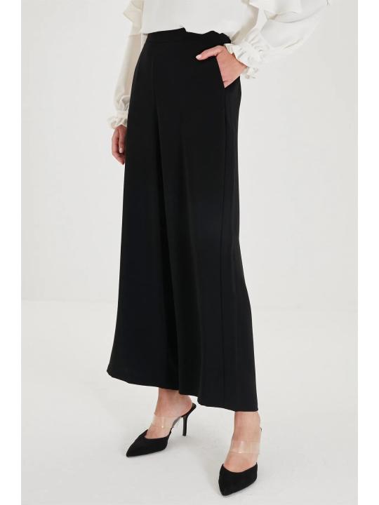 Pantalon large avec doublure légère en mousseline de soie P-0013