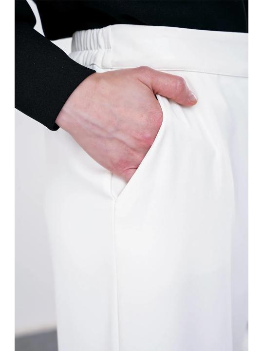 Pantalon large avec doublure légère en mousseline de soie P-0013