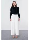 Pantalon large avec doublure légère en mousseline de soie P-0013