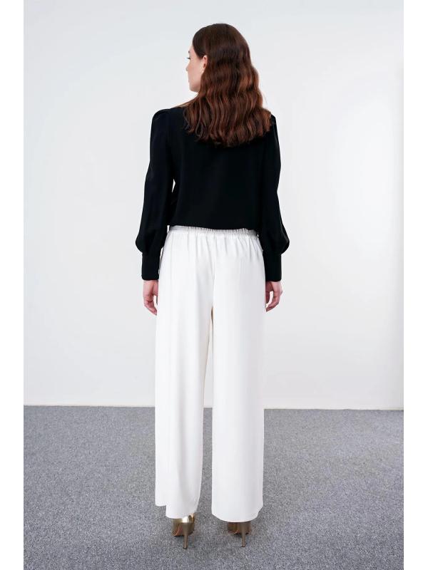 Pantalon large avec doublure légère en mousseline de soie P-0013