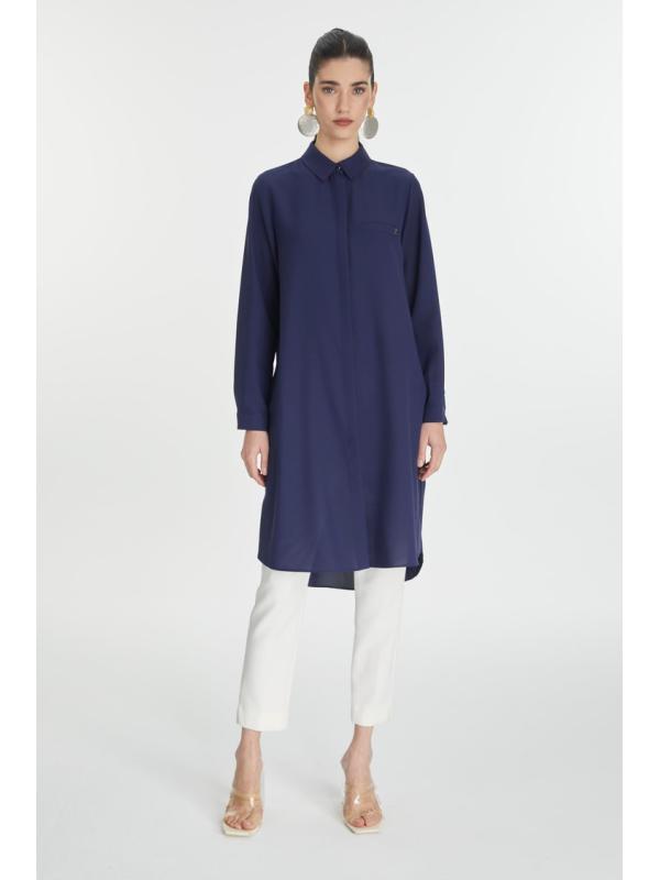 Tunique avec  bouton caché  T-0767