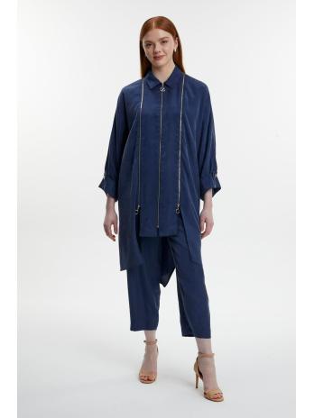  Ensemble deux pièces Col chemise zippé et détail des manches TK-1517