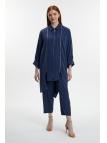  Ensemble deux pièces Col chemise zippé et détail des manches TK-1517