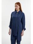  Ensemble deux pièces Col chemise zippé et détail des manches TK-1517