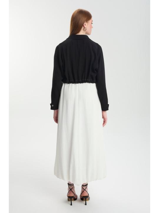 Veste habillée à motifs floraux noir/écru Double Set TK-1599