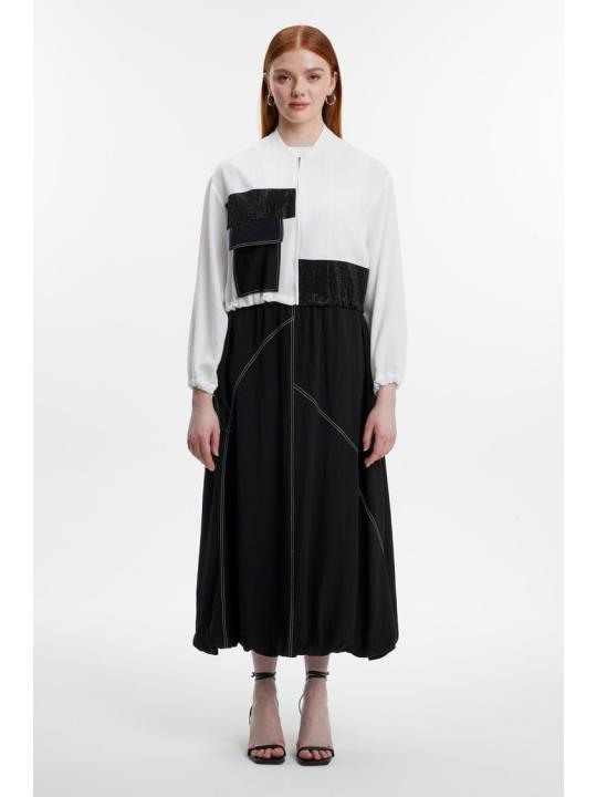 Veste jupe Écru/Noir Double Set TK-1616