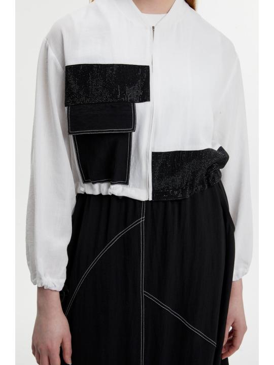 Veste jupe Écru/Noir Double Set TK-1616