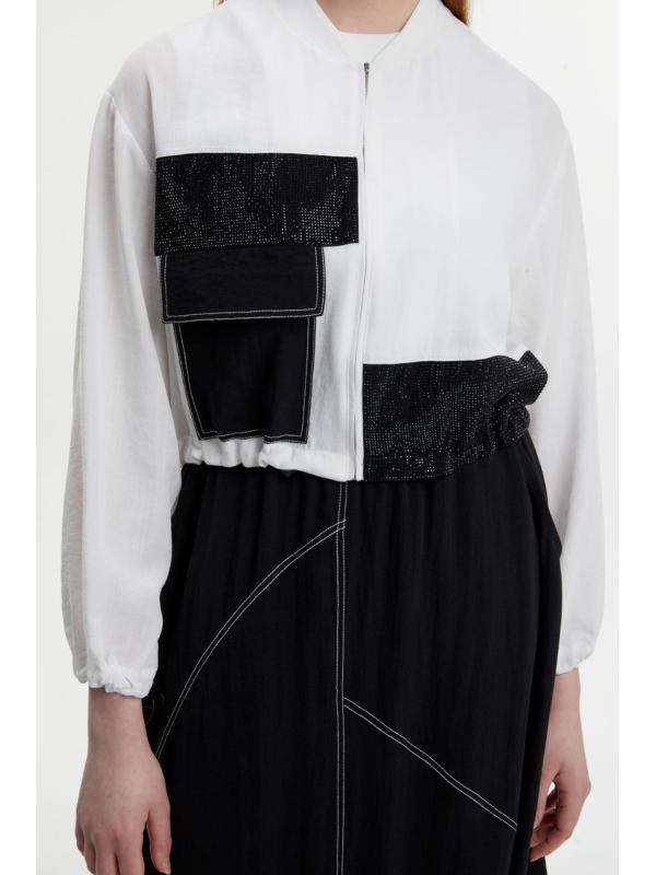 Veste jupe Écru/Noir Double Set TK-1616