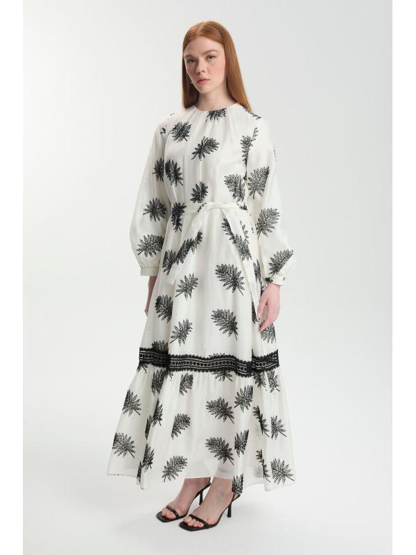 Robe ceinturée à motifs E-0494