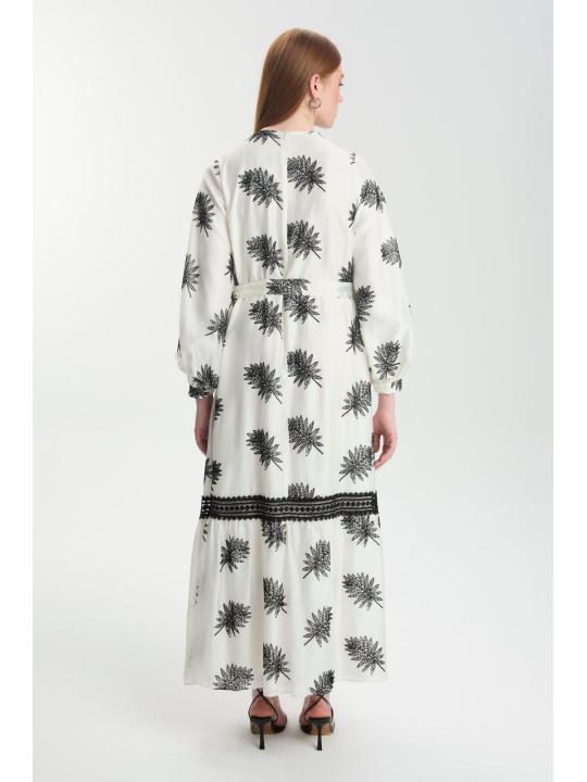 Robe ceinturée à motifs E-0494