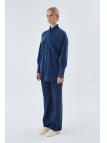 Chemise en jean bleu et bleu glace avec un motifs 