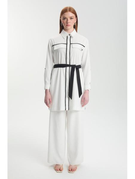 Ensemble deux pièces avec garnitures contrastées TK-1501