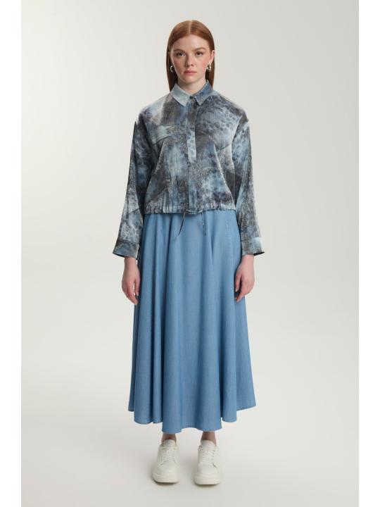 Veste et jupe à motifs Tencel Ensemble deux pièces TK-1575