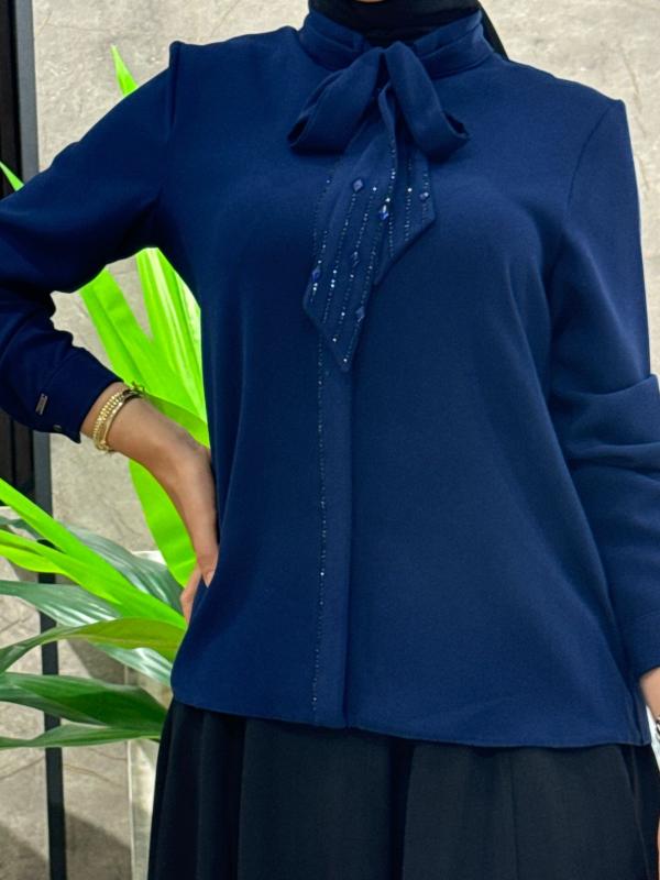 Chemise à manches longues à col noeud G-0088