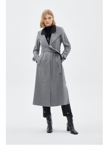 Col large ceinturé gris Wear and Go GÇ-0219