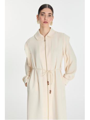 Tunique zippée à col chemise avec cordon de serrage GÇ-0274