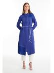 Tunique longue violette à col chemise avec dentelle T-1451 Tunique longue violette à col chemise avec dentelle T-1451