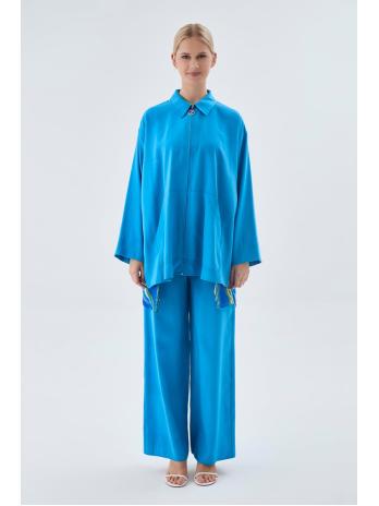Ensemble deux pièces zippé à coupe décontractée TK-1464