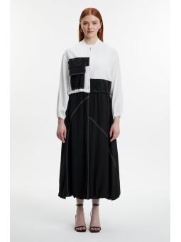 Veste jupe Écru/Noir Double Set TK-1616
