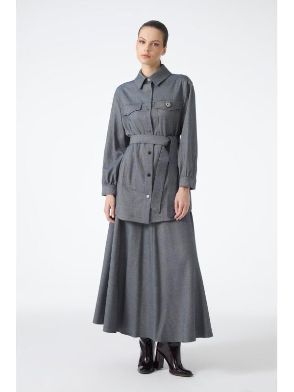 Veste détaillée ceinturée  C-0158 Veste détaillée ceinturée  C-0158