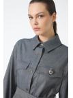 Veste détaillée ceinturée  C-0158 Veste détaillée ceinturée  C-0158