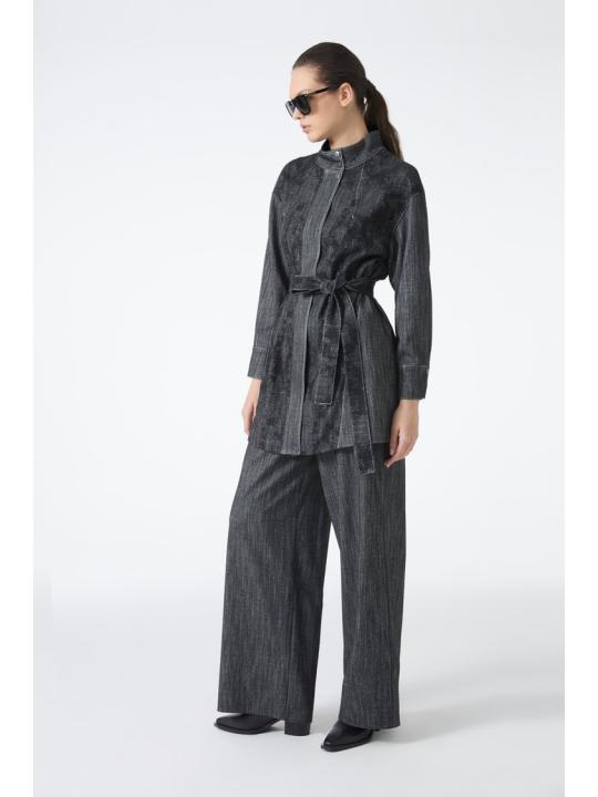 Ensemble deux pièces veste et pantalon ceinturés   TK-1718 Ensemble deux pièces veste et pantalon ceinturés   TK-1718