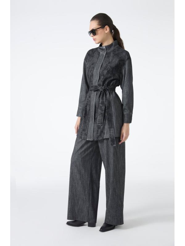Ensemble deux pièces veste et pantalon ceinturés   TK-1718 Ensemble deux pièces veste et pantalon ceinturés   TK-1718